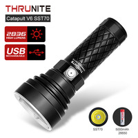 THRUNITE Catapult V6 SST70 LED Flashlight Rechargeable 756 Yard Throw 2836 High Lumens Bright Searchlight Beam Distance Original