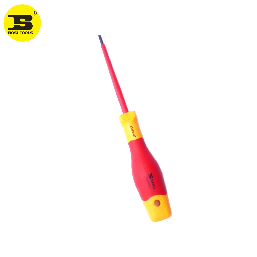 BOSI VDE Professional Insulated Flat Screwdrivers 0.5x3.0x100mm Magnetic BS600016