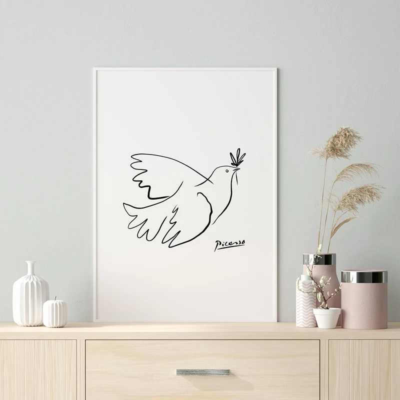 Pablo Picasso Print Animals Abstract Art One Line Drawings Painting Pictures Sketches Minimalist Wall Art Canvas Prints
