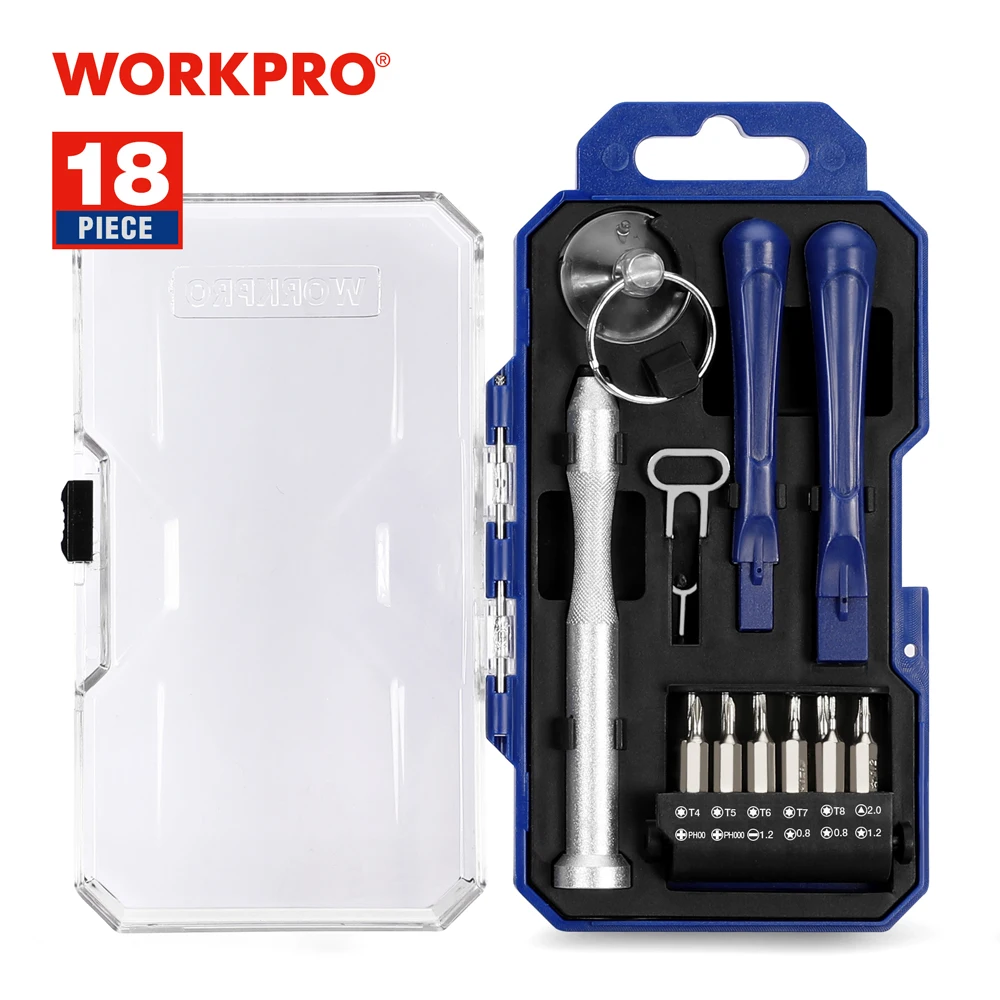 WORKPRO 18PC cacciavite per iphone ipad kit di strumenti di riparazione per smartphone con intaglio Phillips Torx triangolo punte Set ventose