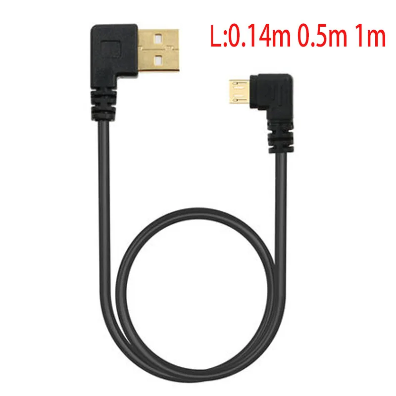 

Micro usb Left Right Angled 90 Degree USB Micro USB Male to USB male Data Charge connector Cable 25cm 50cm 1M for Tablet 5ft