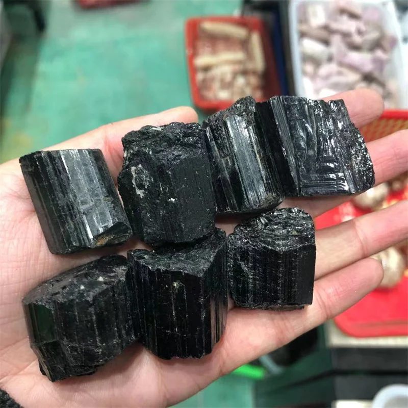 

Black Tourmaline Rough Stones Natural Quartz Minerals Crystals Healing Gemstones Decoration