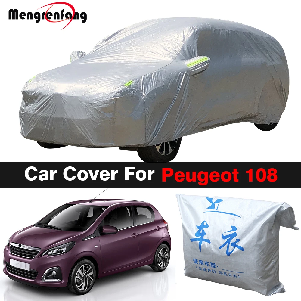 Full Car Cover MPV Outdoor Indoor Anti-UV Sun Shade Snow Rain Dust Protection Cover For Peugeot 108