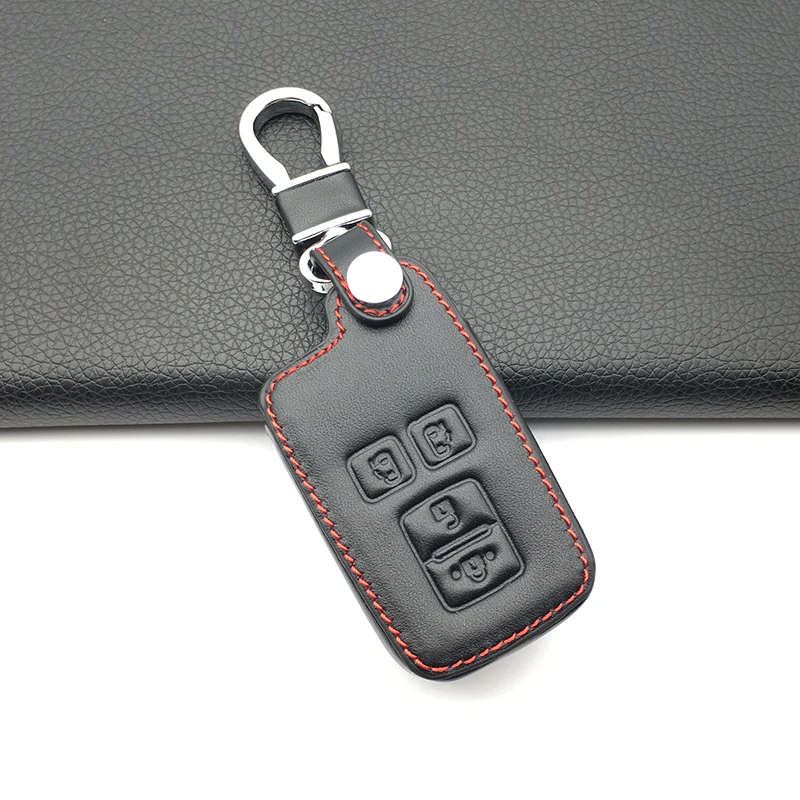 4 Buttons 100% Leather Car Key Case Fob Cover Protect Shell for Toyota Sienta Remote Key Case for Car Interior Accessories