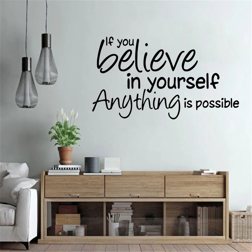 Autocollant Mural en vinyle de Motivation, citation de Phrase de rêve, pour bureau, décoration de maison, décoration murale de chambre d\'enfant,