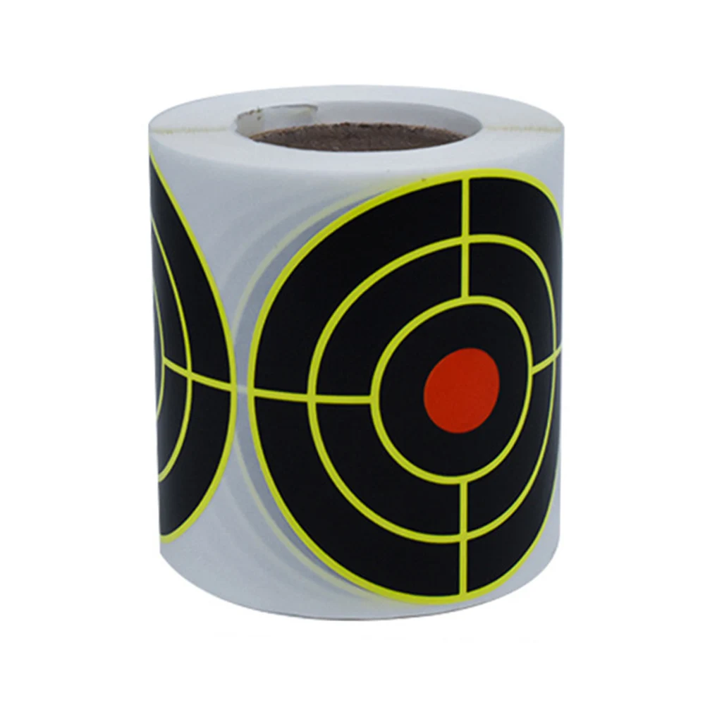 1 Set Splatter Target Stickers Bullseye Adhesive Reactive Targets for Shooting with Fluorescent Yellow Impact Shooting Targe