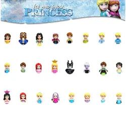 Bloques de construcción de la princesa Anna, Elsa, Ariel, cenicienta, bella, maléfica, Ursula, juguetes para niños, figuras de amigos, juguete