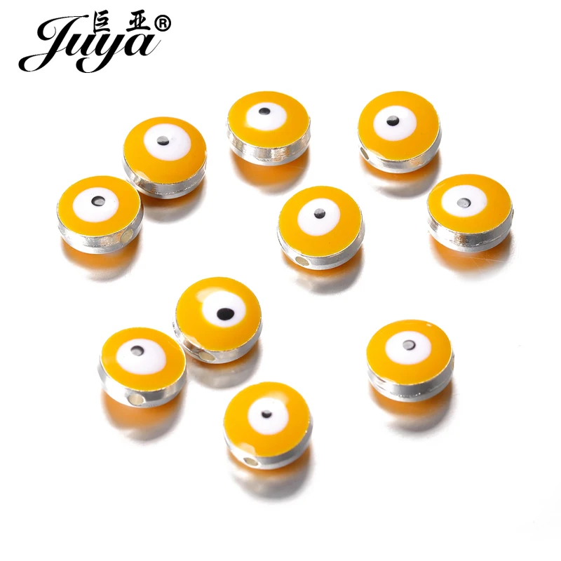 15 Stück türkische böse Augenperlen für Schmuckherstellung, 10 mm runde Abstandshalter, Perlenzubehör, DIY handgefertigte Armbänder, Zubehör – Detail 12