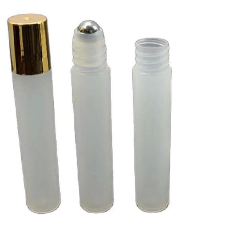 5ML 5G Roll on Bottle with Golden Cap Glass Bead Metal Steel Bead,  Eye Cream Sample Bottle, Cosmetics Packaging,50 Pcs/Lot