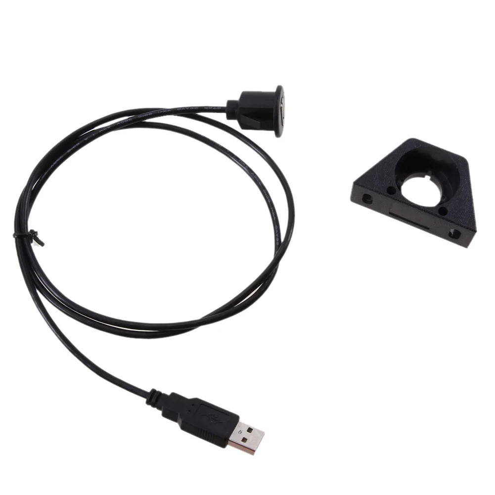 

High Quality Car Truck Dashboard Flush Mount USB2.0 Male To Female Extension Cable for Vehicle Motorcycle Dual USB Socket New