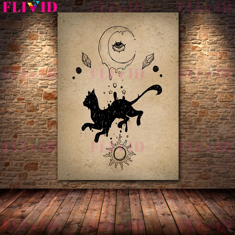 Witch Potion I Put A Spell On You Wall Art Canvas Painting Levitate Crystal Witch Poster And Pirnts For Witchcraft House Decor