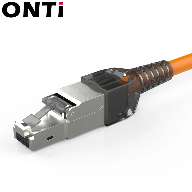 ONTi CAT8 /CAT7 /CAT6A Rj45 Connector, Tool Free Shielded Industrial Ethernet Crystal Head Field Termination Plug - 40Gbps