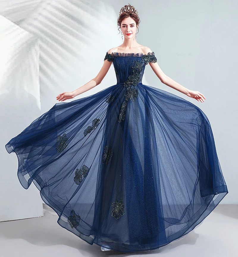 Formal Evening Gown Maternity Women Evening Dress Long Royal Blue Party Gowns Dress Lace Up Back robe soiree Abiti Da Cerimonia