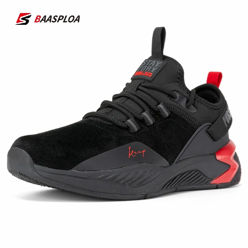 Baasploa 2022 Men Casual Sneaker Shoes Non-Slip Shock Absorption Male Shoes Lightweight Waterproof Man Breathable Casual Shoes