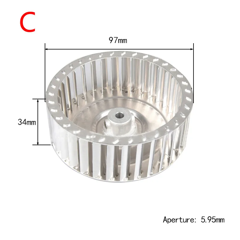 Moteur à palettes centrifuge en aluminium, roue à petites pales, turbine Multivane, arbre de ventilateur, ID 6mm, 8mm