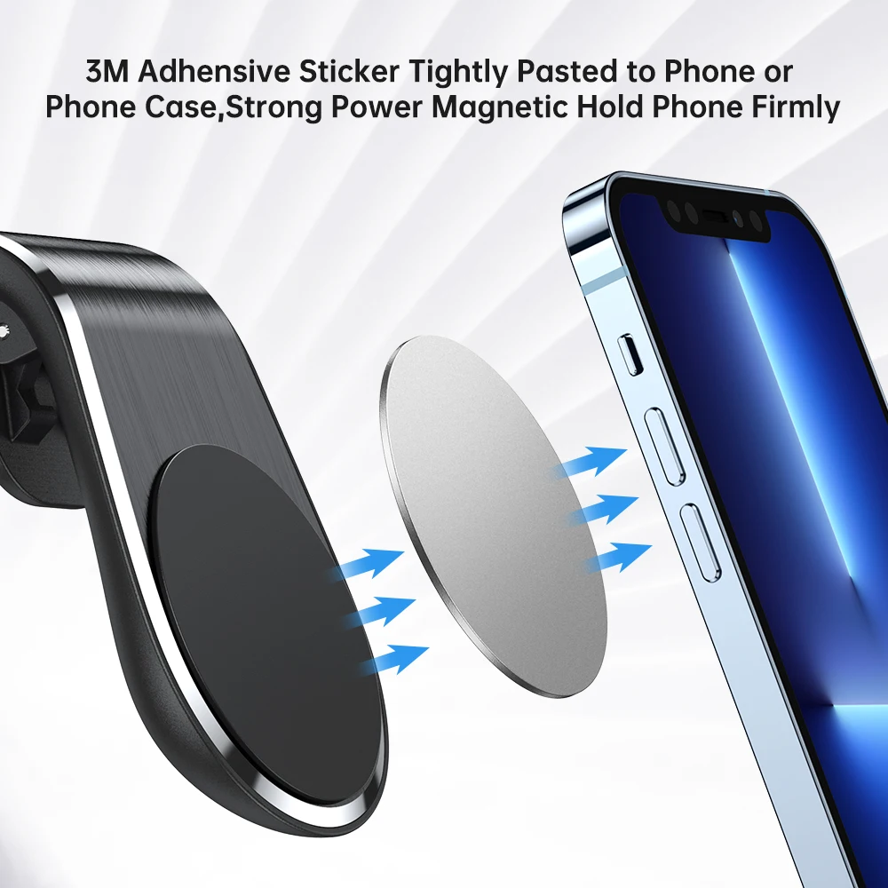 AUFU Magnetic Phone Holder in Car Stand Magnet L-Type Phone Clip for Mount Car Air Vent Cellphone Holder for iPhone 13 Samsung