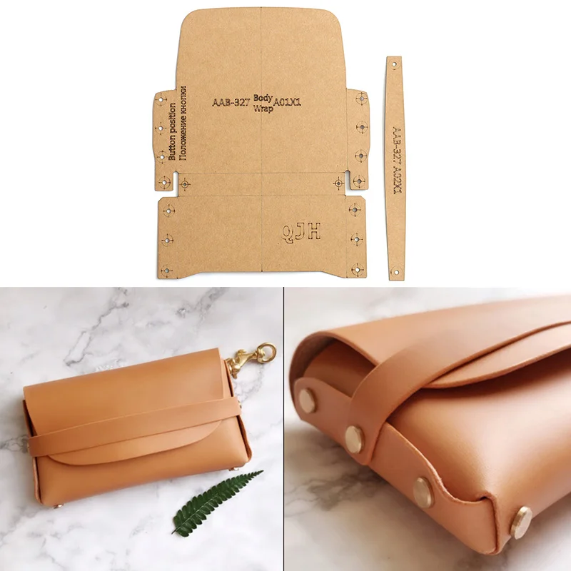 

1 Set Of Leather Craft Fashion Personality Lady Clutch Bag Wallet Sewing Pattern Hard Kraft Paper Stencil Template 15cm*8cm