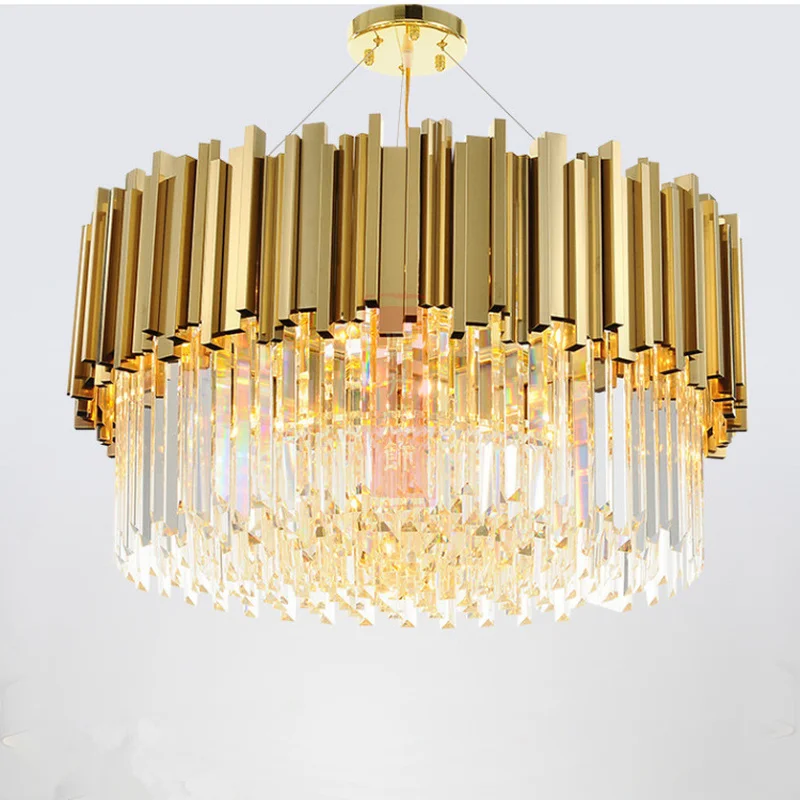 

Modern Popular Crystal Chandelier Lighting Lustre Cristal Chandelier Hanging Light Gold Finish E12/E14 110V/220V