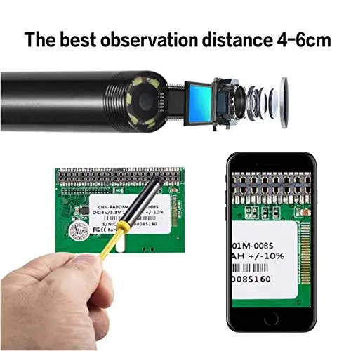 2.0 MP HD Camera 1200P 8mm 1M 2M 5M Semi-Rigid USB Endoscope Type C Borescope Inspection Camera for Android Smartphone Windows