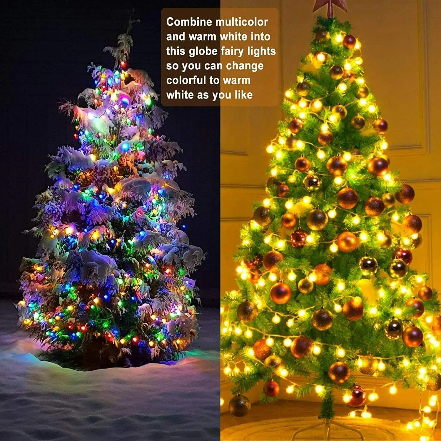 USB alimentato 100 LED Globe Ball String Light Outdoor Party Decor Christmas Garden Holiday light App Control RGB