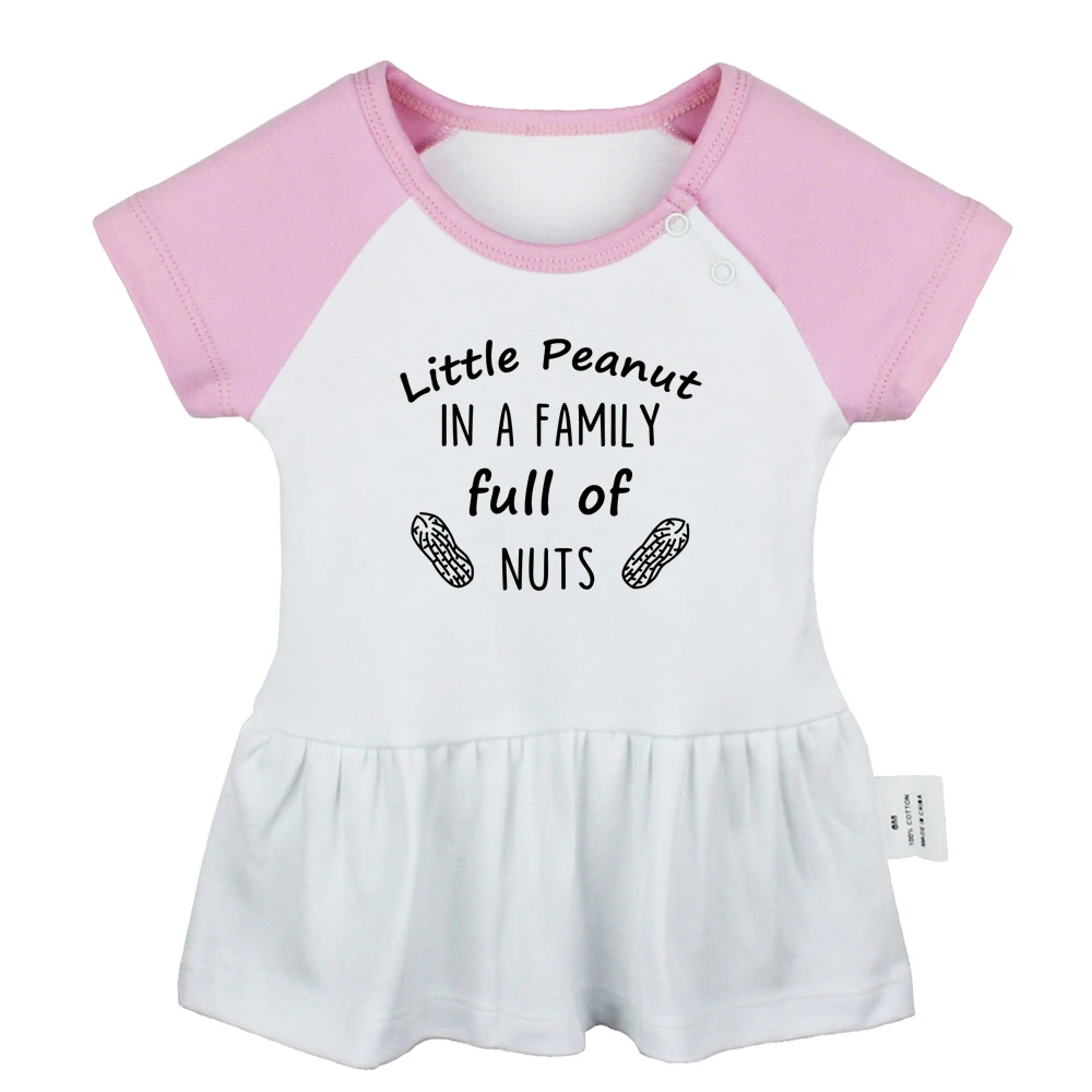 

Little Peanut - Funny Gifts for New Family's-1 Design Newborn Baby Girls Dresses Toddler Infant Cotton Clothes