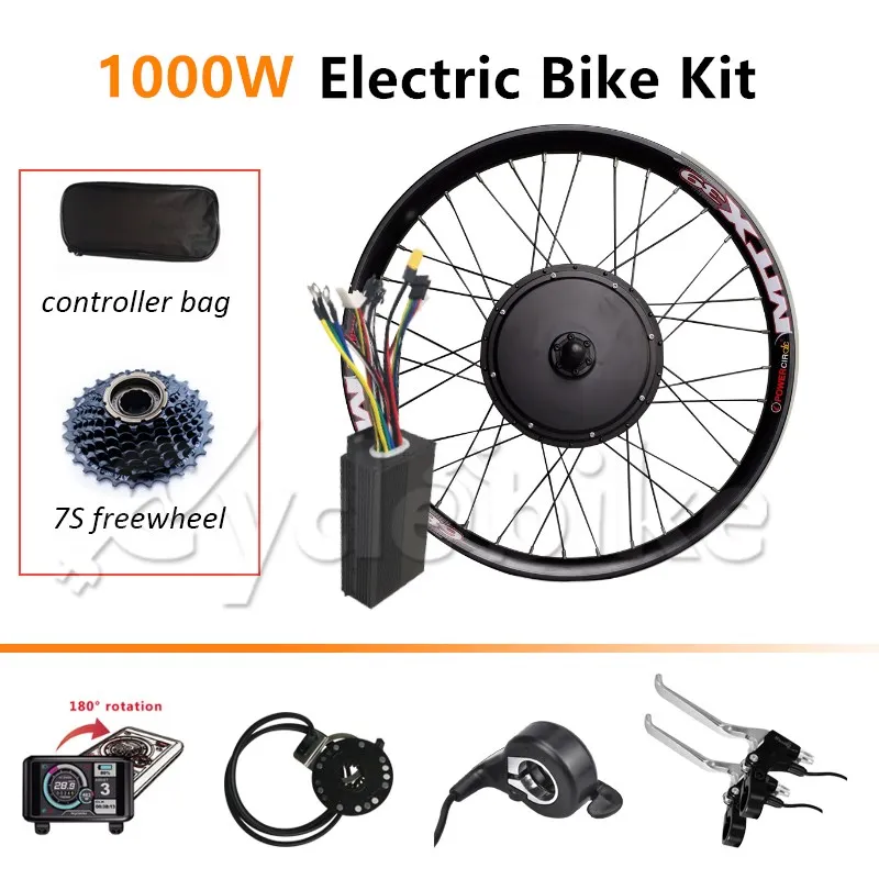 

E BIKE Conversion Kit 48v 1000w Front/Rear Motor Wheel Electric Bicycle Conversion Kit 20"26"700C 48V Motor Wheel E Bike Kit