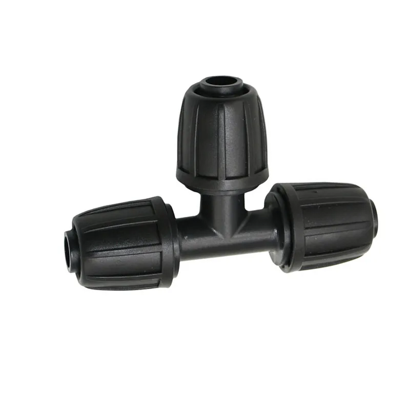 

1/2" Garden irrigation tee 16mm Hose water splitter lock nut T barb connector 3 way irrigation adapter 20pcs