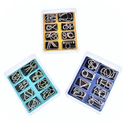 8pcs/set Metal Intelligence Solution Ring Unbuckle Puzzle Magic Trick Game Brain Teaser Toy Kids Adult Creative Logic Game