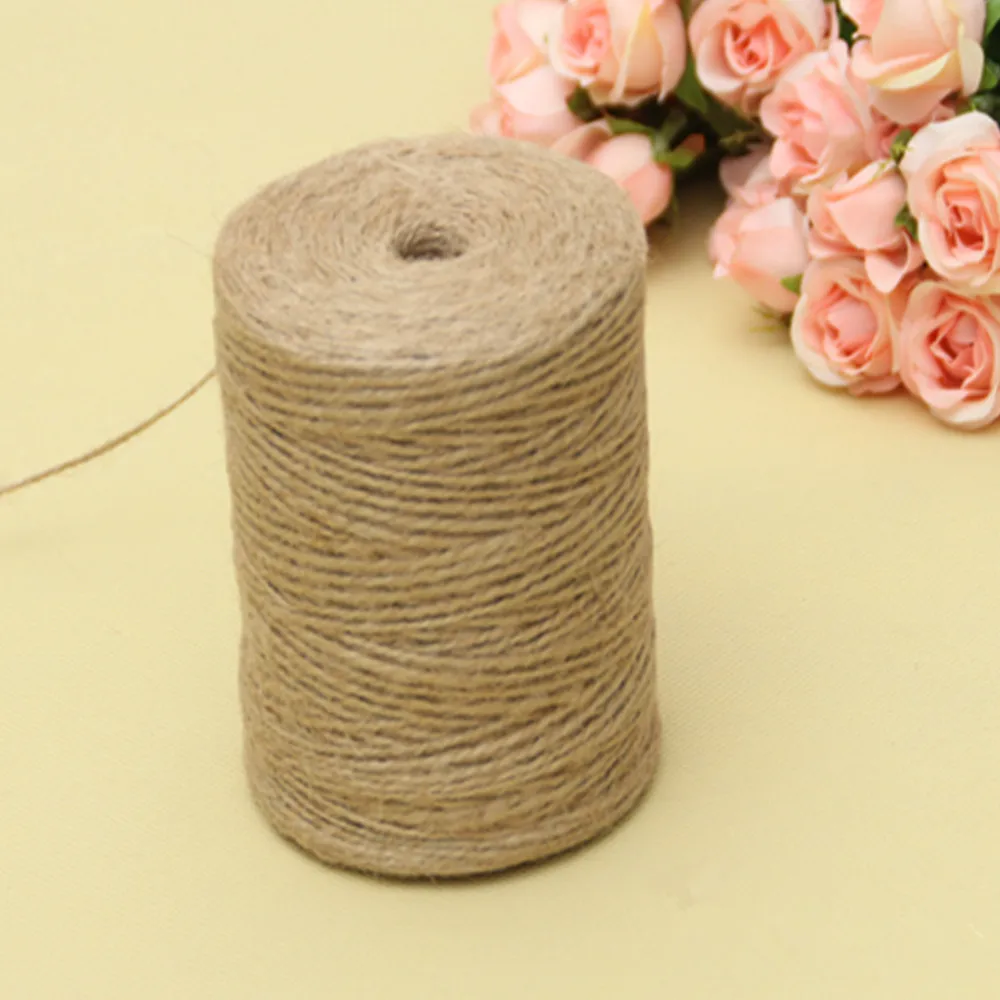 30/50/100M Natural Vintage Jute Rope Cord String Twine Burlap Ribbon Thread Crafts Sewing DIY Hemp Rope Wedding Party Decoration