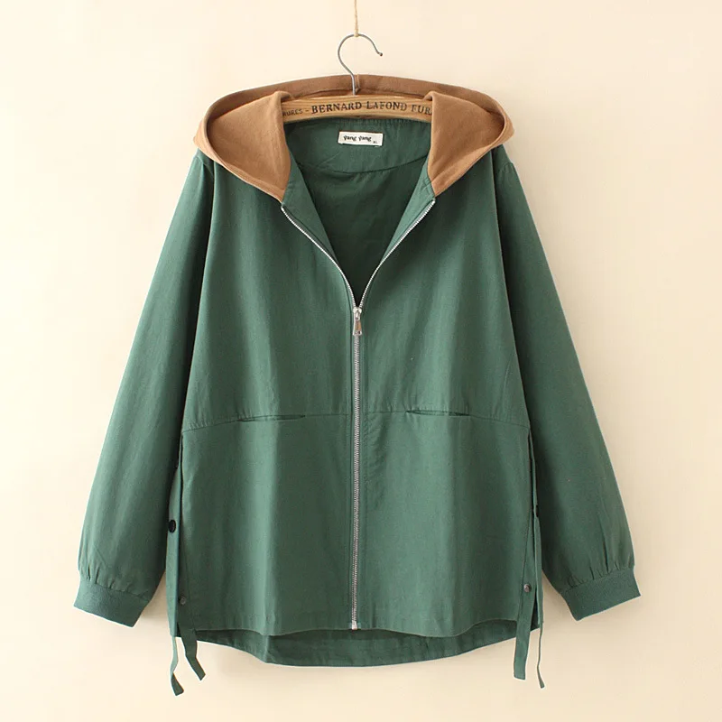 New ladies autumn winter plus size hoodie jacket for women large casual loose long sleeve green red zipper coat 3XL 4XL 5XL 6XL