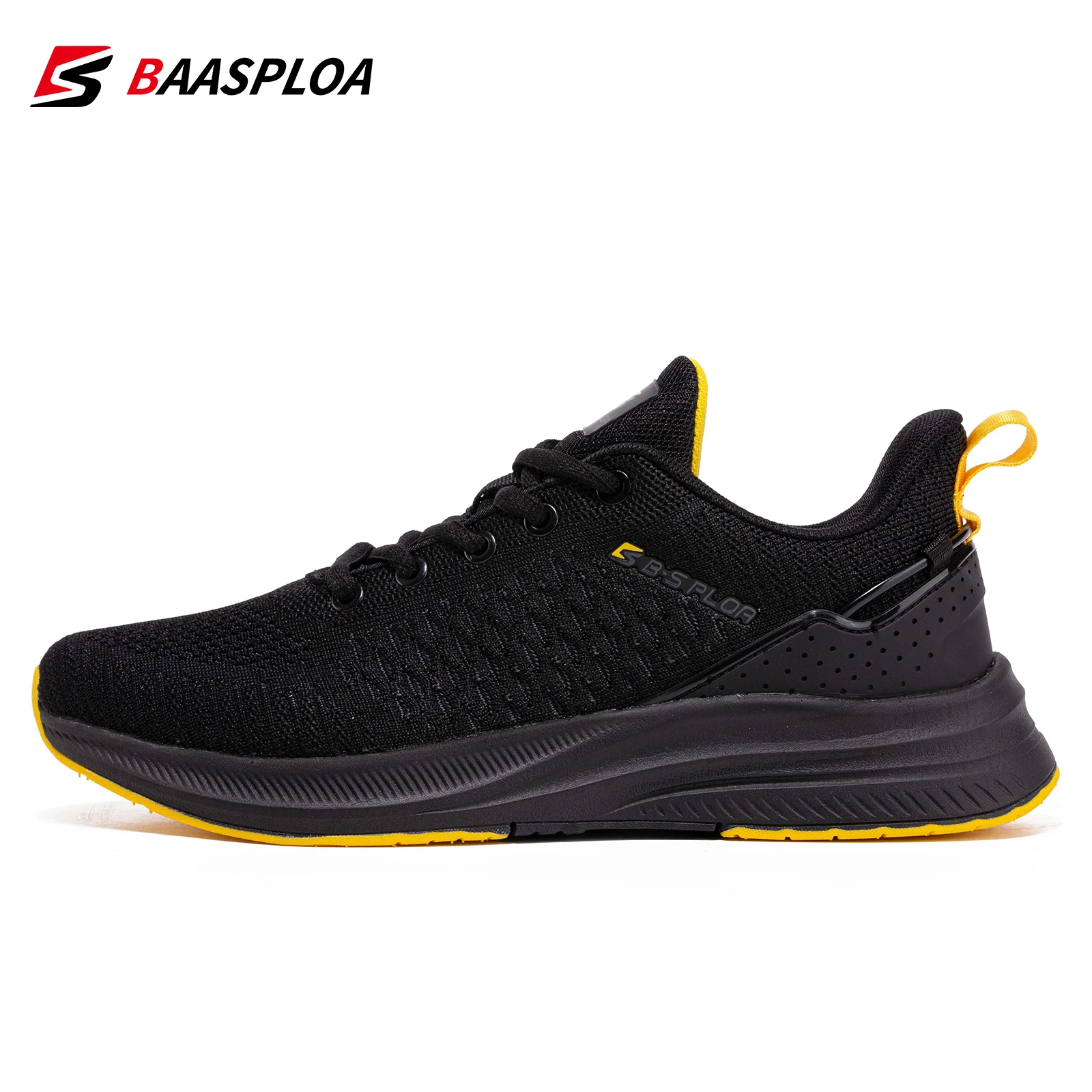 Baasploa Zapatillas de Correr con Cordones, Zapatos de Malla, Material Ligero, Estilo Informal, Zapato de Diseñador, Adecuado para Deportes de