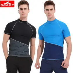 SBART-Camicia da muta da uomo a maniche corte, Lycra, Asciugatura rapida, Costumi da bagno da surf, Anti-UV, Windsurf, Protezioni per il nuoto