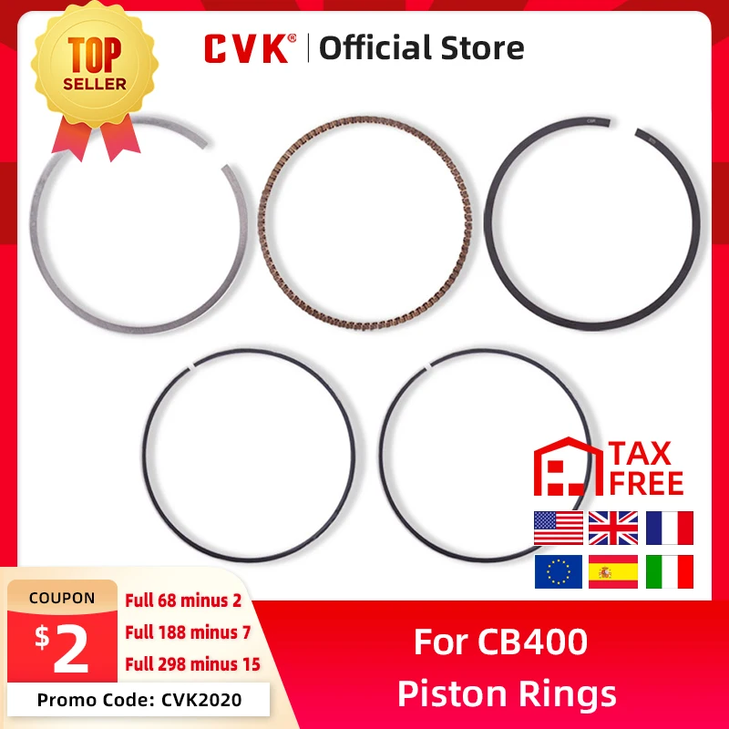 CVK Engine Cylinder Part Piston Ring Bore STD Size 55MM +25+50+75 For HONDA CB400 CB-1 CBR400 NC23 NC29 VFR400 NC30 VTEC