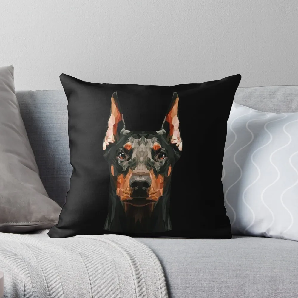 Doberman low poly Throw Pillow Pillowcase Cushion Cover Home Decorative Sofa Pillow Cover Cushion Cover 40x40cm 45x45cm