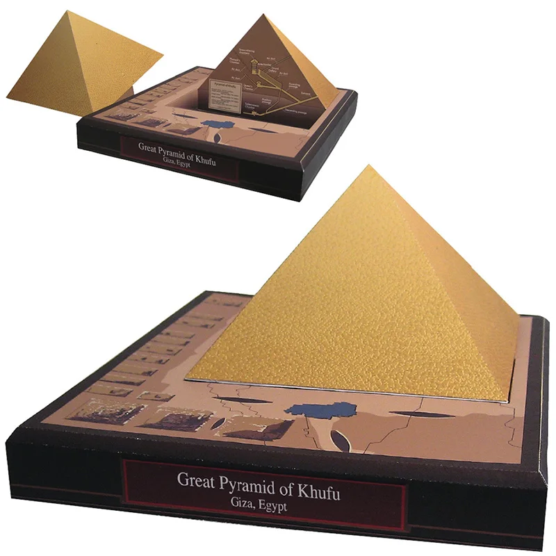 Mini 3D Paper Model House Papercraft, Egito Grande Pirâmide de Khufu, Arte DIY, Construção de Origami, Brinquedos Artesanais para Crianças e Adultos, QD-203