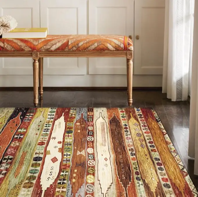 المغرب بوهيميا الفارسي ماندالا السجاد لغرفة المعيشة غرفة نوم منطقة عدم الانزلاق السجاد بوهو هندسية العرقية باب الحصير دروبشيبينغ #2