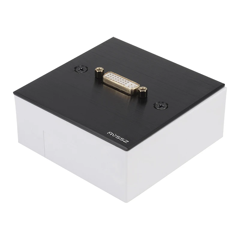 Avssz tipo 86 dvi tomada de parede painel de metal 1 2 canais 24 furos dvi em linha tomada de encaixe fêmea com painel escovado liga al