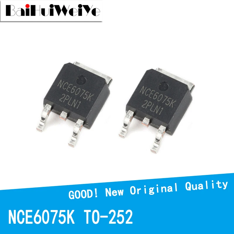 10PCS/LOT NCE6075K NCE6075 6075K 60V 75A TO-252 TO252 MOS FET New and Original IC Chipset MOSFET-N