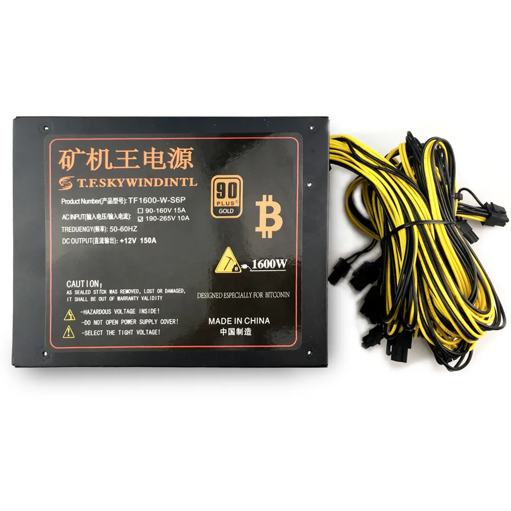 1600W PFC Function Bitcoin Mining Machine Power Supply ASIC Mining Power Supply 1600W PSU APW3++ For Bitcoin Antminer R4 S9i A3