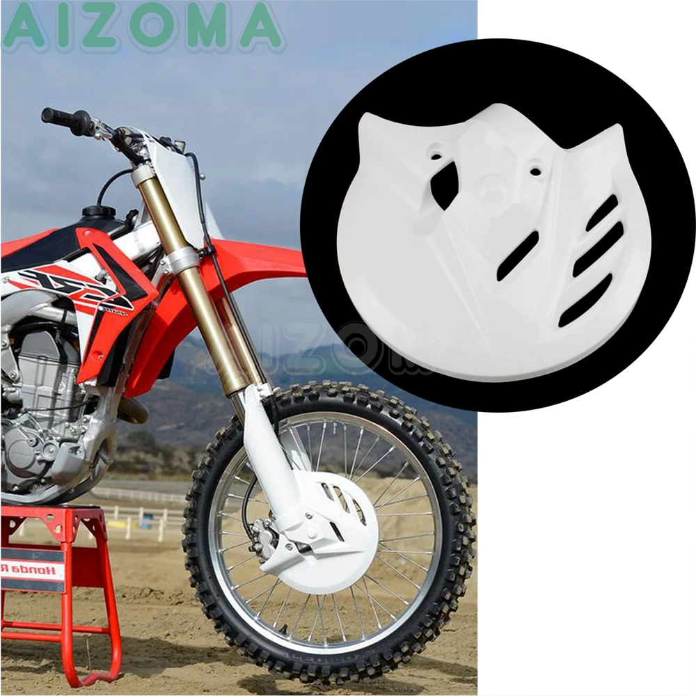 White Motocross Enduro MX Front Brake Disc Rator Cover Guard Protection For Honda CRF250R CRF450R   CRF 250/450 R    2013-2017