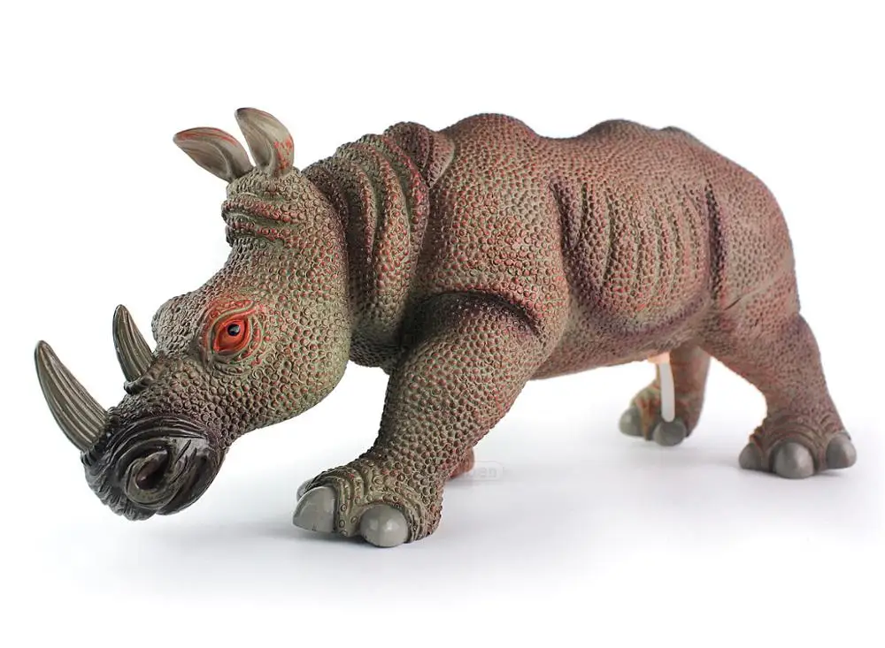Real Life Rhinoceros Model Plastic Toy Gift Approximate Dimensions 27.5x11.5x14cm Educational Wildlife Figurine