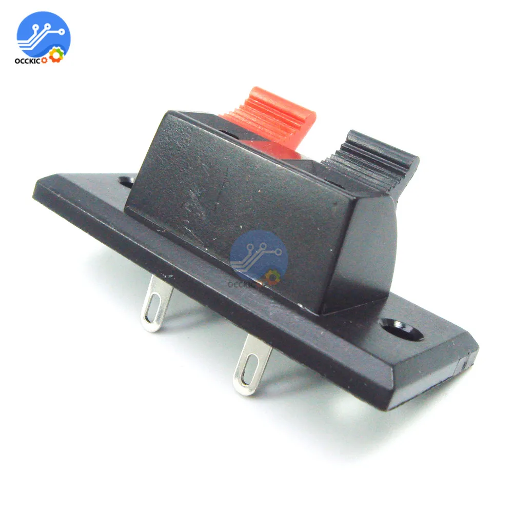 5 stks Lente Clip Luidspreker Terminal 2 Weg Poorten Binding Post Connector Socket Jack Audio Luidspreker Terminals
