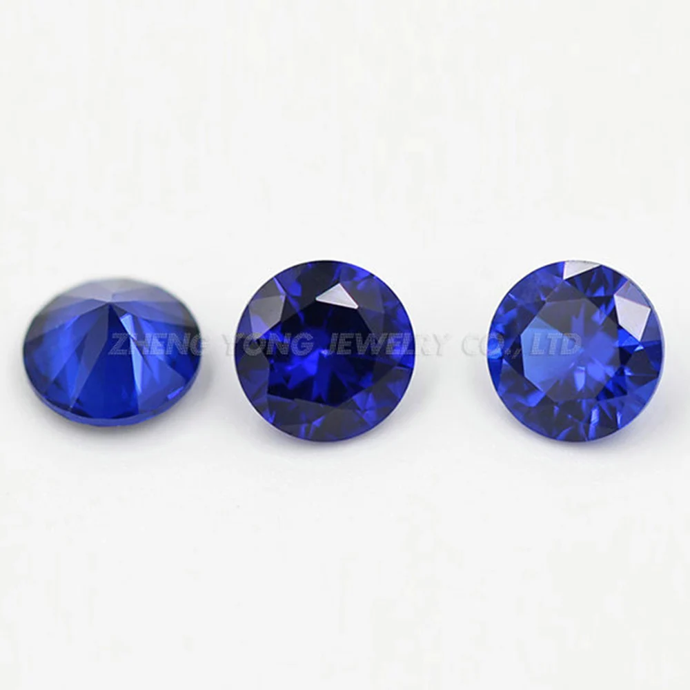 Free Shipping 100pcs/Lot round shape 3.5mm to 10mm blue #112 synthetic Spinel for jewelry setting