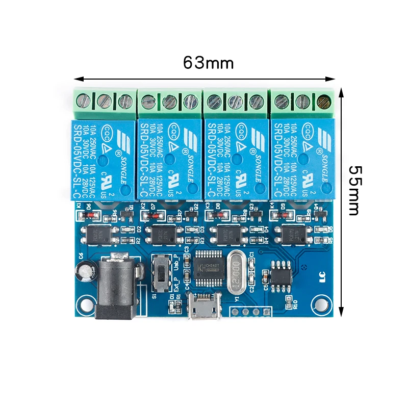 Micro USB 5V LCUS-4 4 Channel USB Relay Module Smart Switch Serial Port BSG