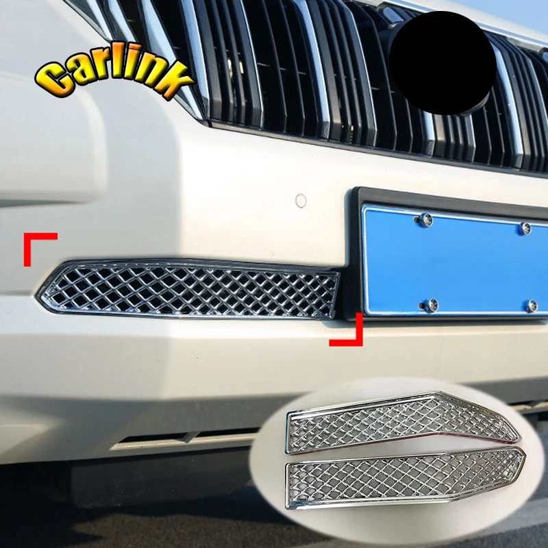 

For Toyota Land Cruiser Prado 150 2018 FJ150 High-quality Car Insect Screening Mesh Front lower Grille cover trim Accessories