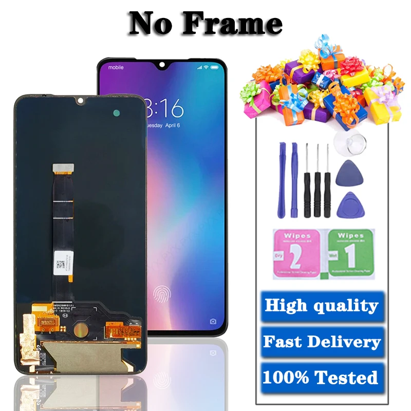 Ensemble écran tactile LCD Super AMOLED, 6.39 pouces, avec lecteur d\'empreinte digitale, pour Xiaomi Mi 9 M1902F1G