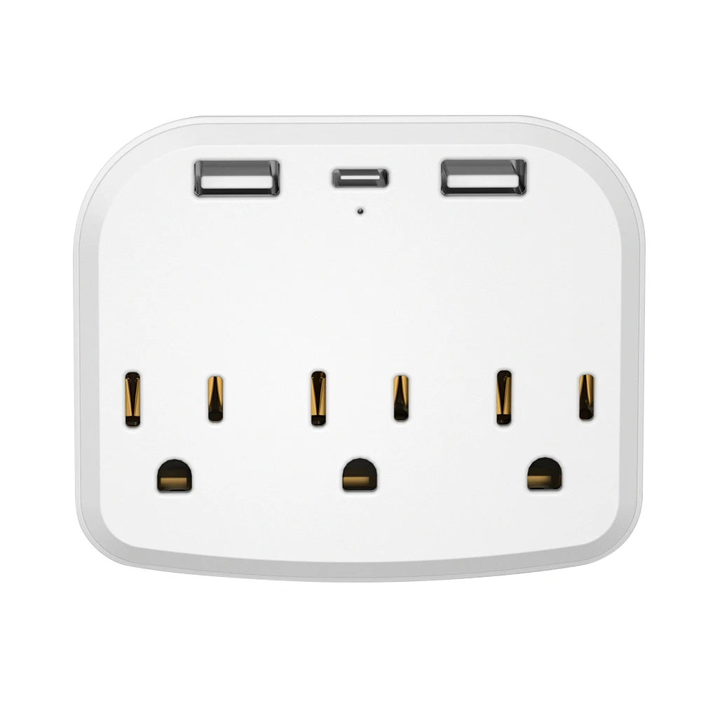 

2 USB 3.4A US Plug Outlet Extender USB Wall Charger 3 Electrical Outlet Splitter Compatible With US Plug Power Wall