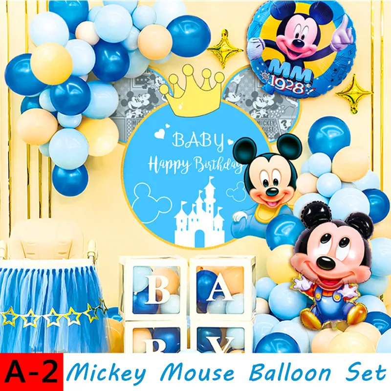 53Pcs Disney Mickey Foil Balloons Set Minnie Mouse Balloon Birthday Party Decoration Baby Shower Kids Toy Air Globos Supplies