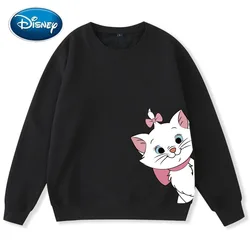 Disney Fashion Marie Cat Cartoon Print Unisex Streetwear Sweet Women Couples Sweatshirt Long Sleeve O-Neck Tops 9 Colors Female