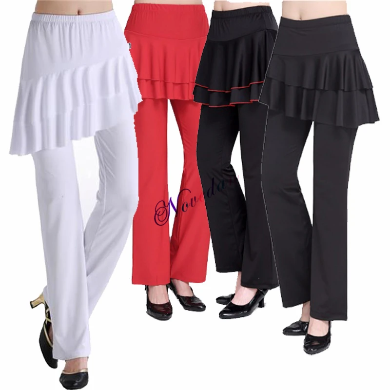 Modal Training Dress Performance Wear Irregular Latin Dance Trousers For Women/Female, Ballroom Costume Practice Pants